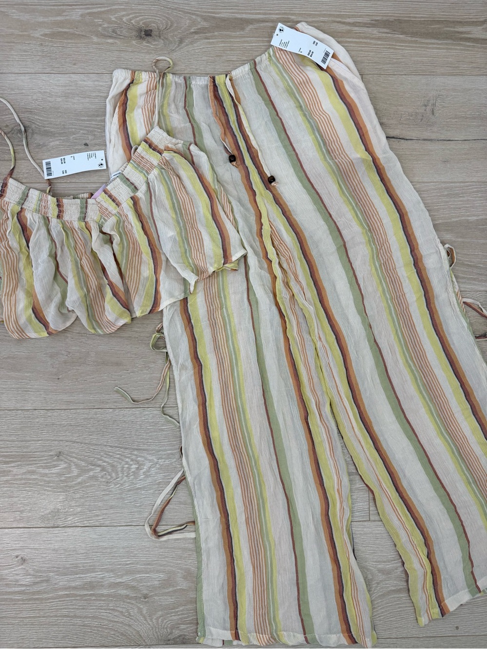 NEW Urban Outfitters Seaside Side Tie Wide Leg Pant & Tank Set